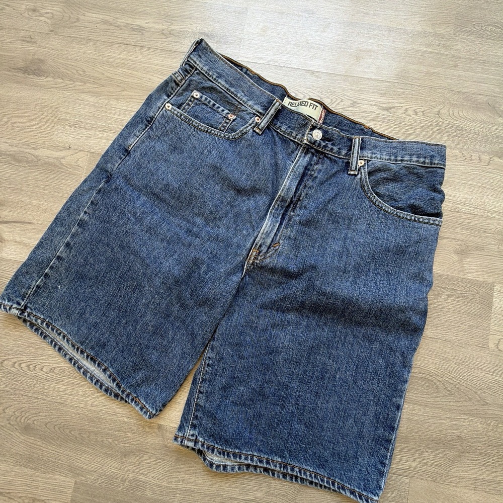 Y2K Levi's 550 Relaxed Fit Shorts Men's Size 38 Blue Denim Jean Jorts